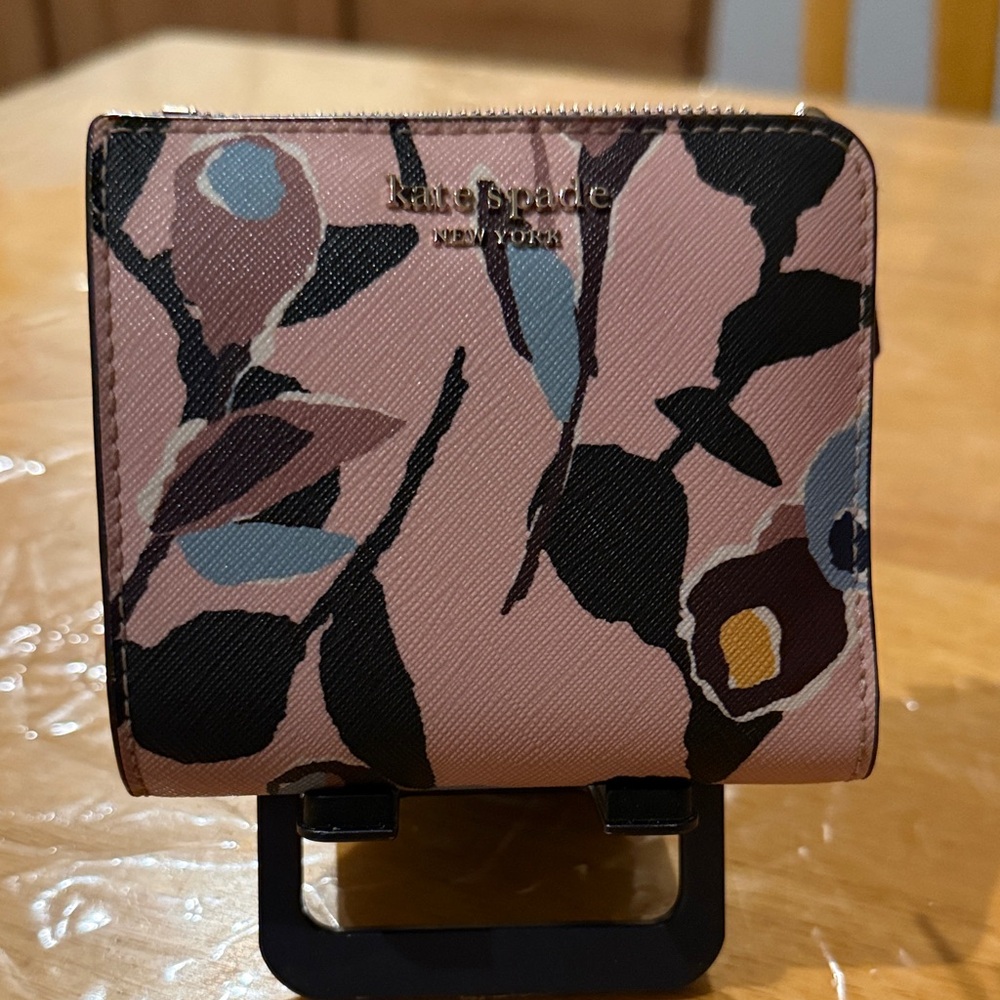 Kate Spade Black and Pink Floral Wallet